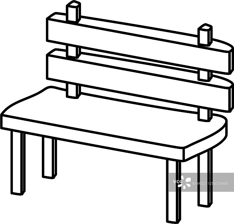 木制公园椅子孤立的图标图片素材