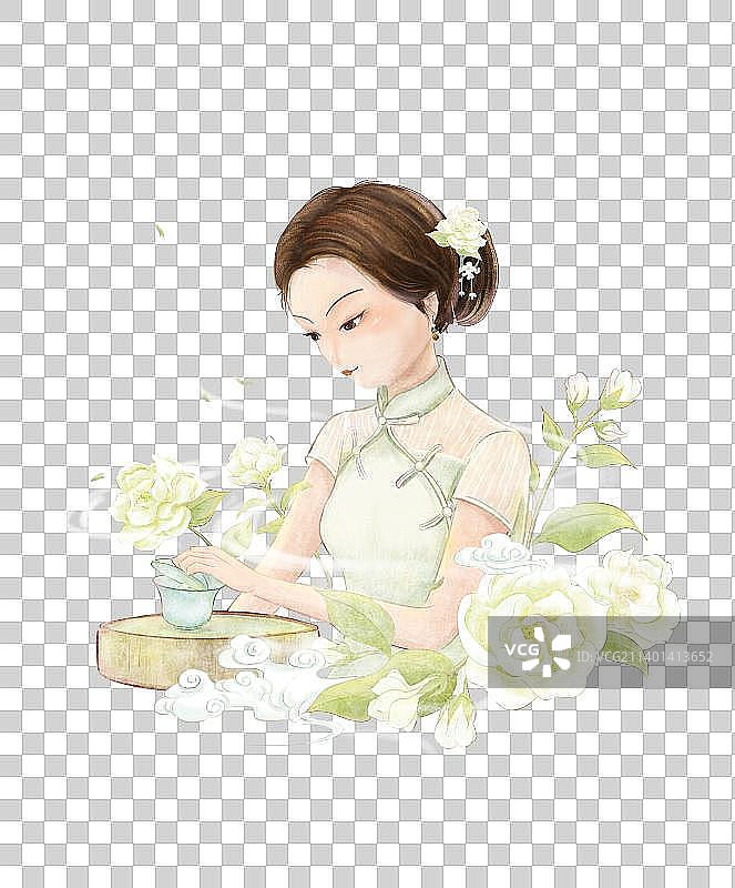 國風人物插畫圖片素材
