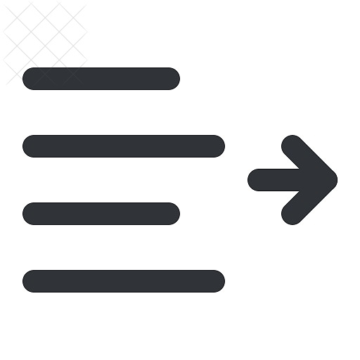 Text, format, right, decrease, indent icon.