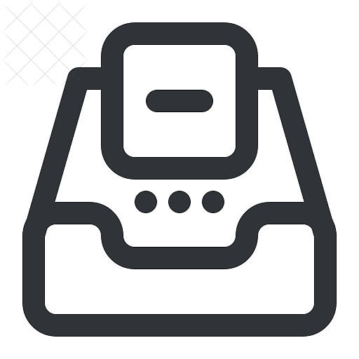Email, inbox, mail, minus, remove icon.