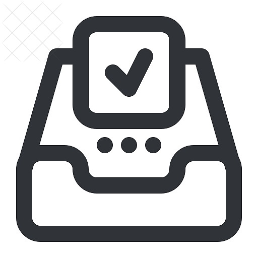 Email, inbox, mail, check, verified icon.