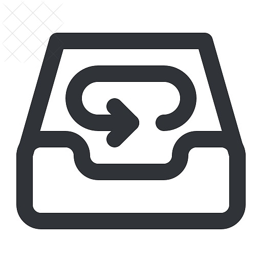 Email, inbox, mail, history, restore icon.