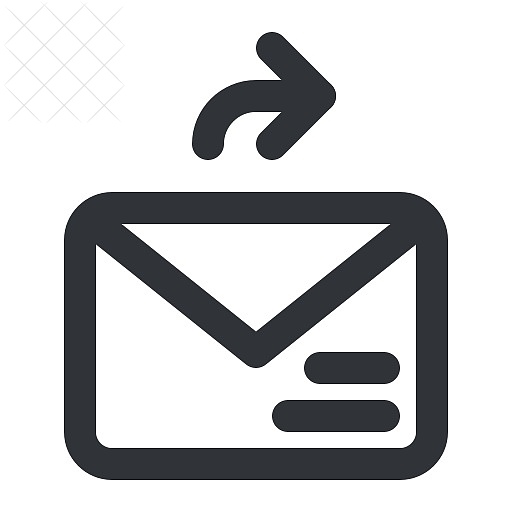 Email, envelope, letter, mail, forward icon.