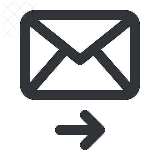 Email, envelope, letter, mail, forward icon.