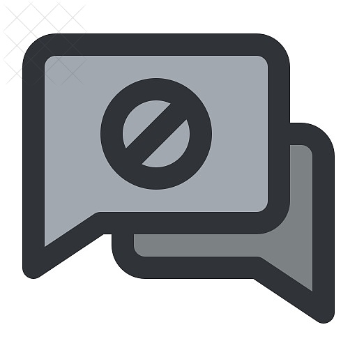 Block, chat, communication, conversation, disable icon.