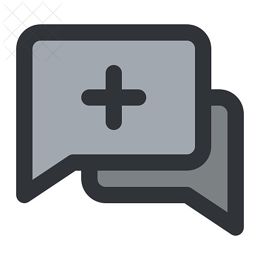 Add, chat, communication, conversation, message icon.
