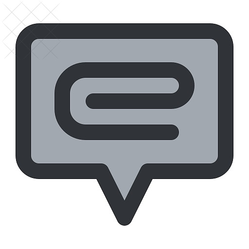 Attach, bubble, chat, communication, conversation icon.