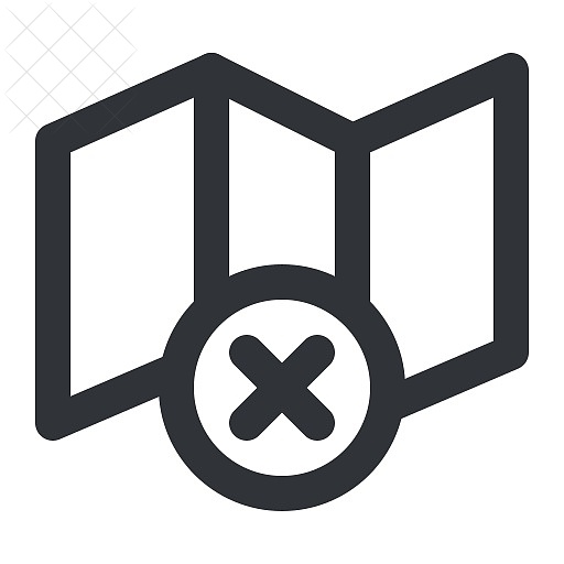 Close, map, navigation, remove icon.