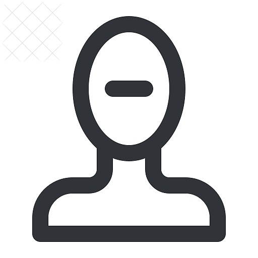 Account, avatar, minus, profile, remove icon.
