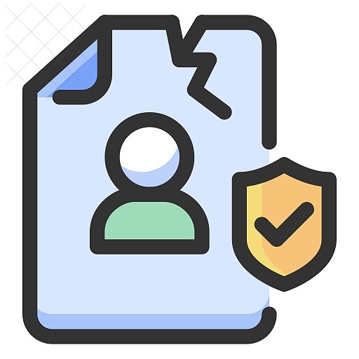 Breach, gdpr, personal data icon.