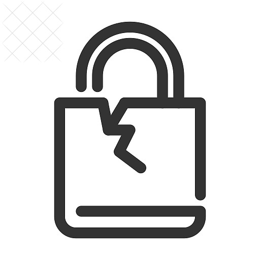 Breach, broken, gdpr, lock icon.