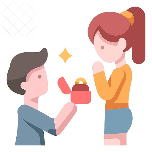 Love, man, marriage, proposal, ring icon.