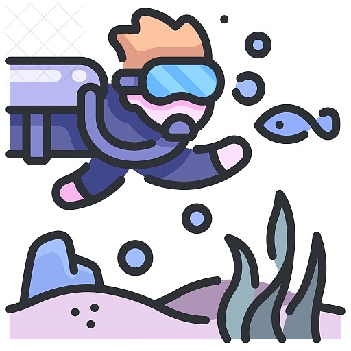 Coral, diving, ocean, reef, scuba icon.