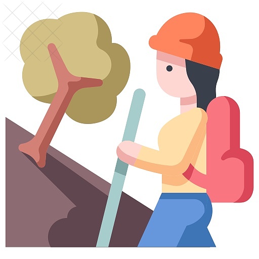 Hike, hiker, hiking, nature, outdoor icon.