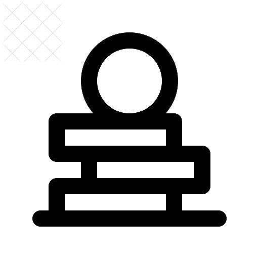 Bank, coin icon.
