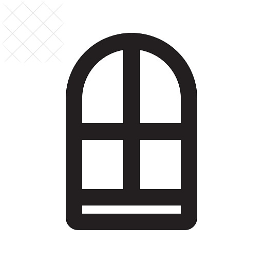 Bedroom, window icon.