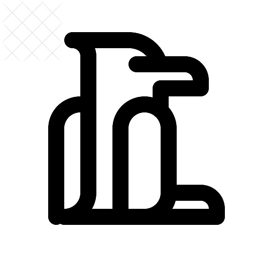 Birds, penguin icon.
