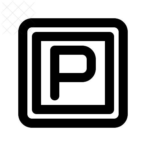 Amenities, city, lot, parking icon.