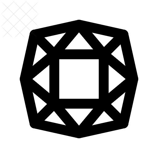 Diamonds, gems icon.