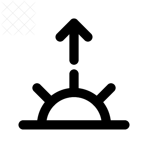 Rise, sun, weather icon.