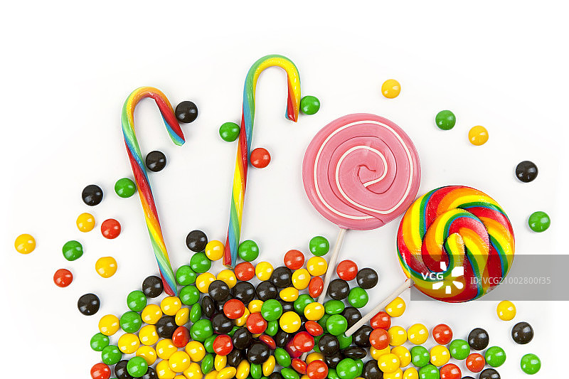 颜色鲜艳的彩色糖果图片素材