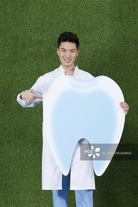 草地青年男牙科医生图片素材