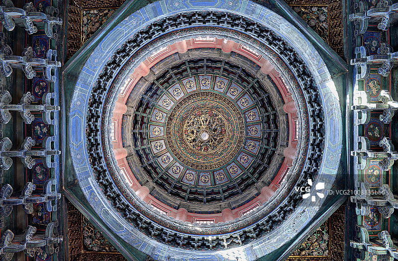 Pavilion Ceiling in the Forbidden City图片素材