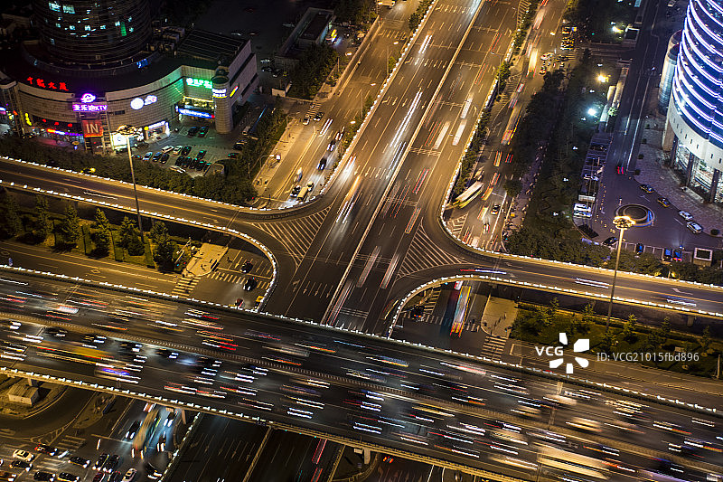 北京城市道路夜景图片素材