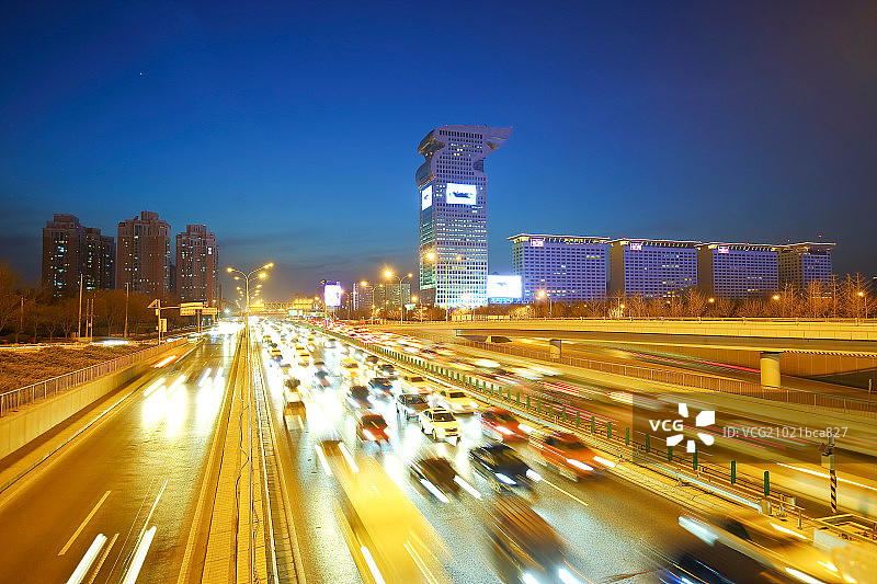 四环盘古交通夜景图片素材