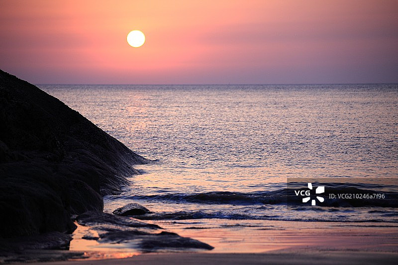 海天佛国普陀山百步沙图片素材