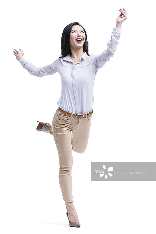 开心的年轻女孩图片素材