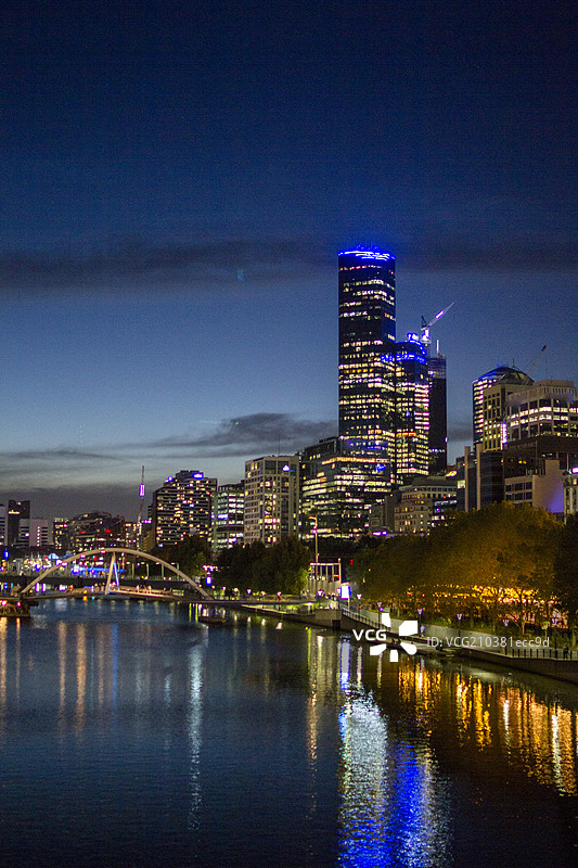 墨尔本雅拉河夜景图片素材