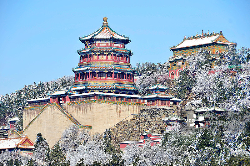 颐和园雪景图片素材