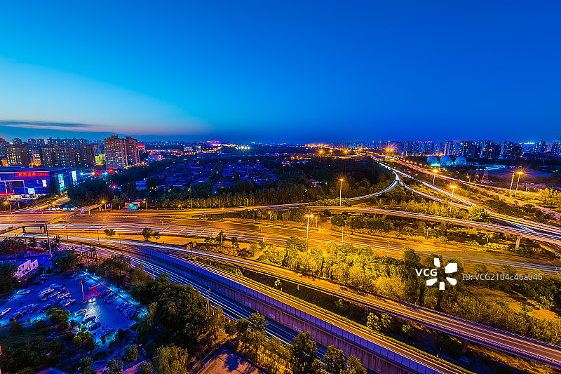 北京傍晚城市风光桥梁图片素材