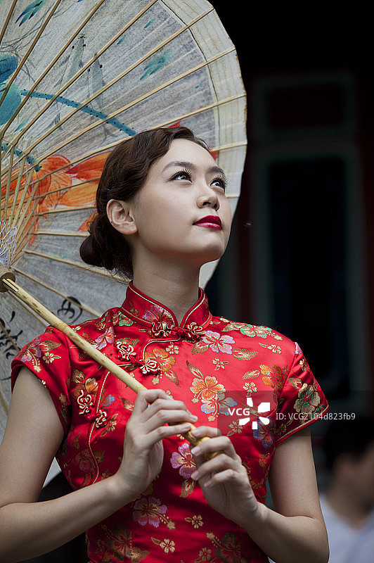 旗袍,青年女人图片素材
