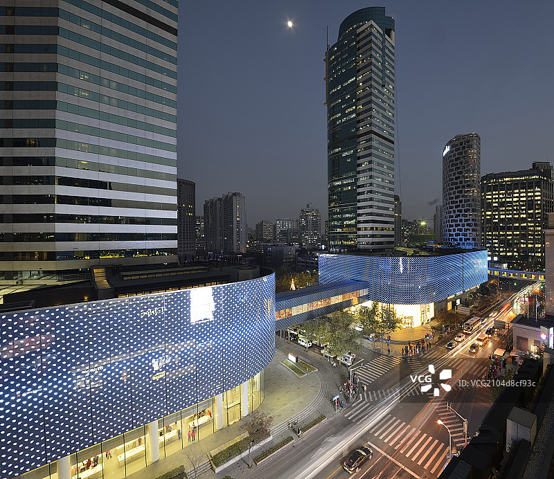 淮海路商业街夜景图片素材