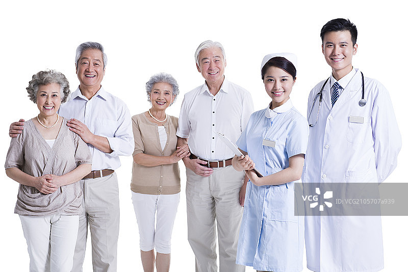 医护人员与老年人图片素材