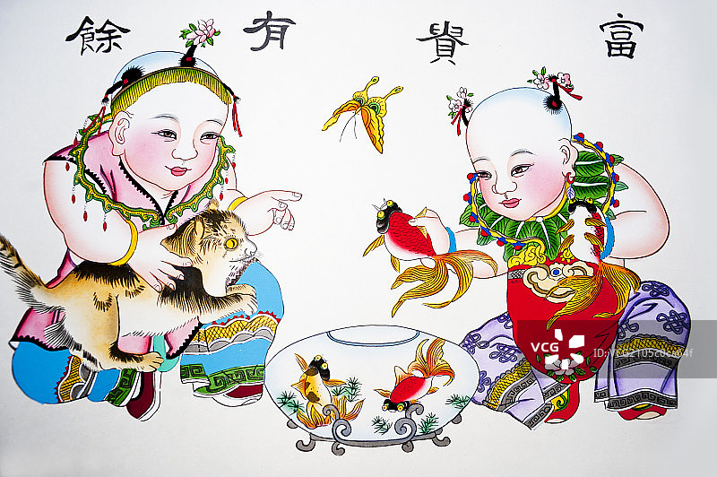 中国传统年画，绵竹年画图片素材