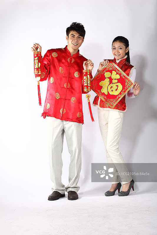 拜年的情侣图片素材