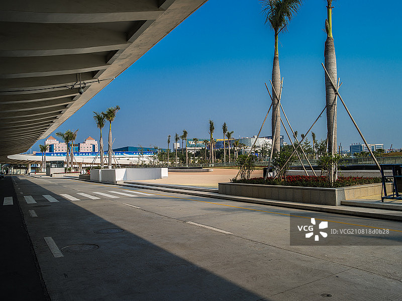 厦门高崎机场停车场道路图片素材