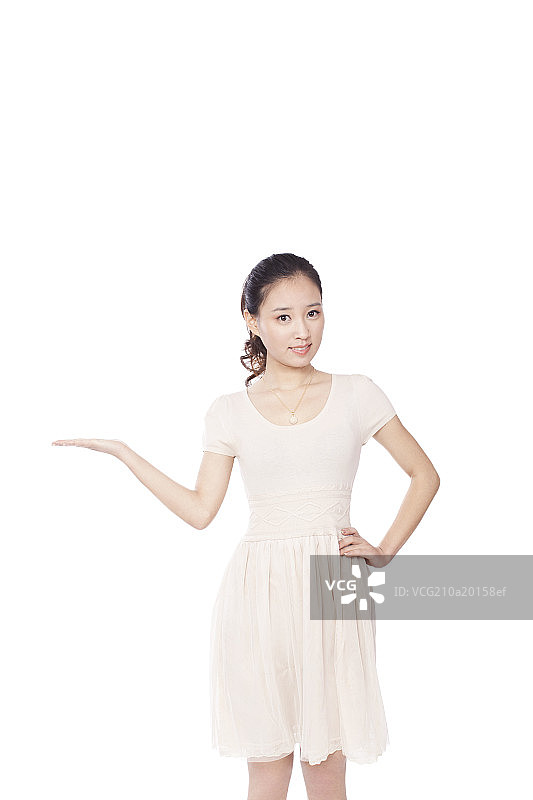 Young woman standing,portrait图片素材