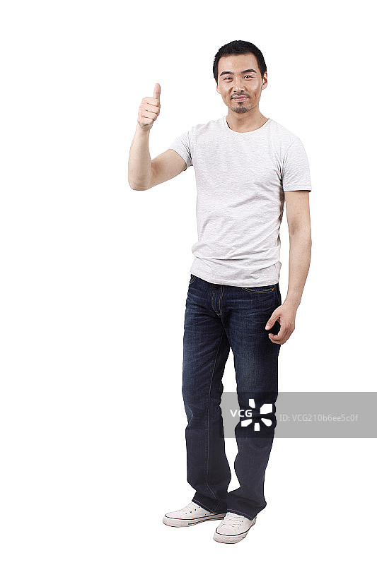 一个做手势的青年男士图片素材