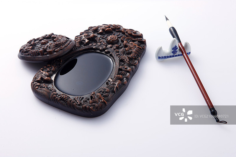 毛笔和砚台图片素材