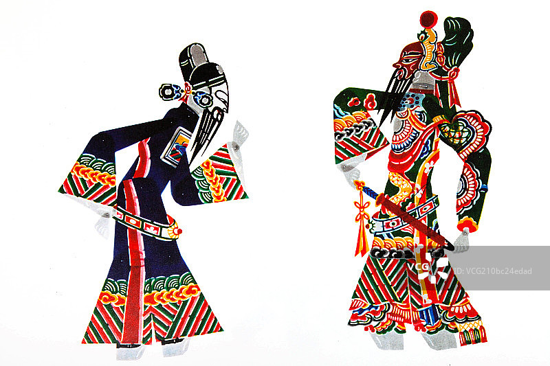 中国皮影艺术－鲁肃和关羽图片素材