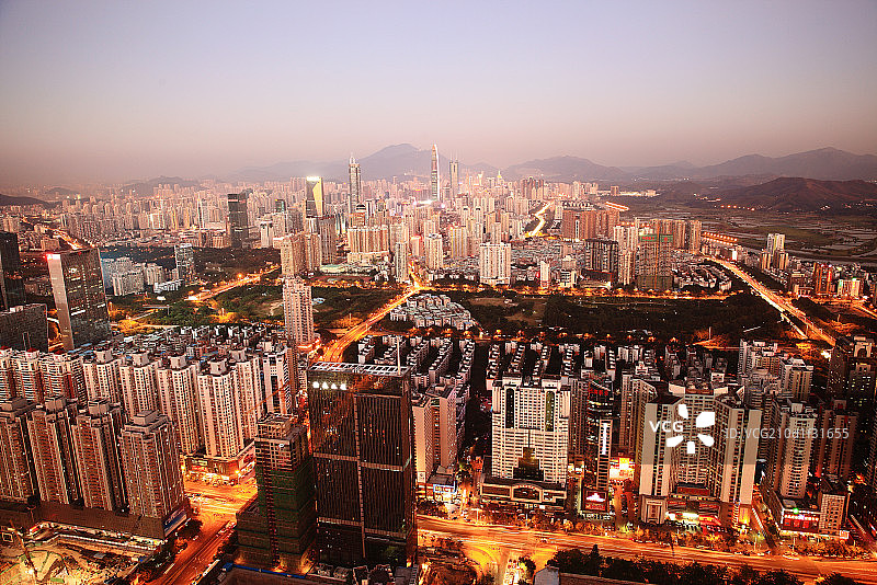 深圳中心区CBD建筑夜景图片素材