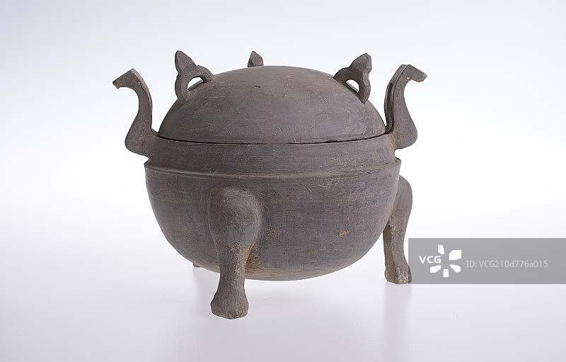 战国灰陶鼎图片素材