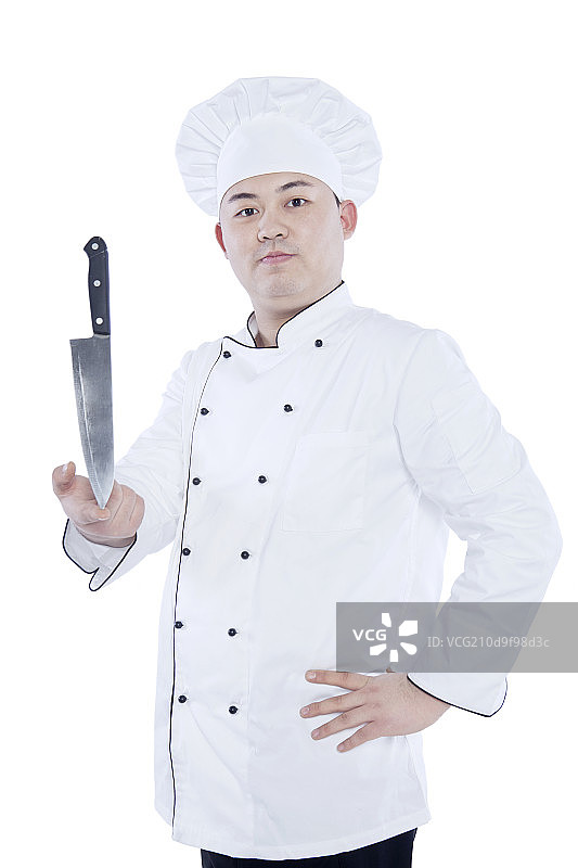 手拿刀的厨师图片素材