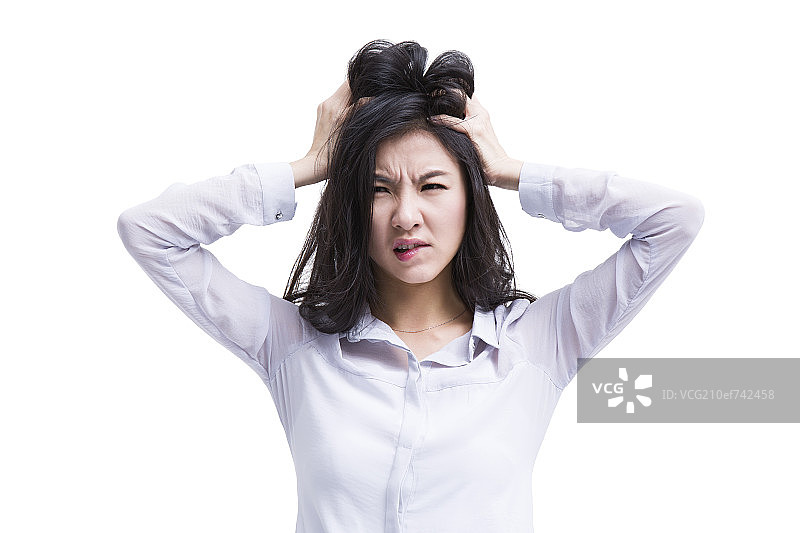 抓狂的商务女性图片素材