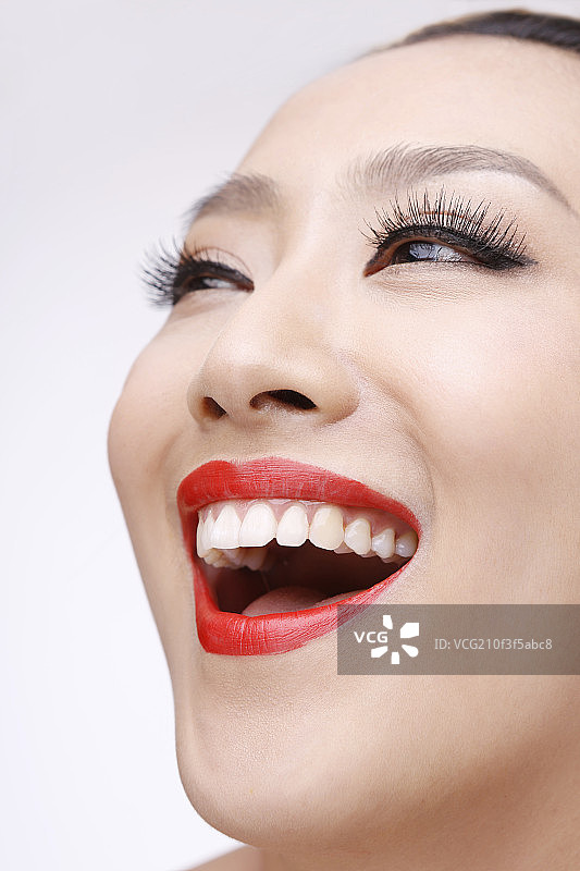 东方美女妆容特写图片素材