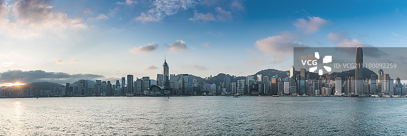 香港维多利亚港白昼全景图图片素材